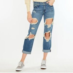 Women's Distressed Blue Jeans